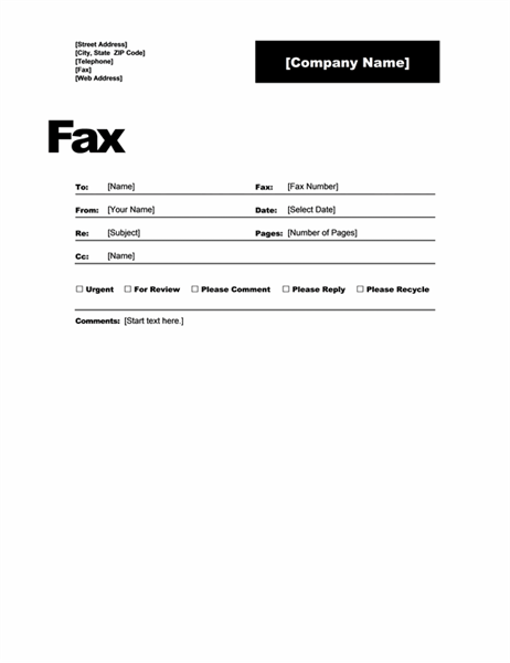fax templates for mac
